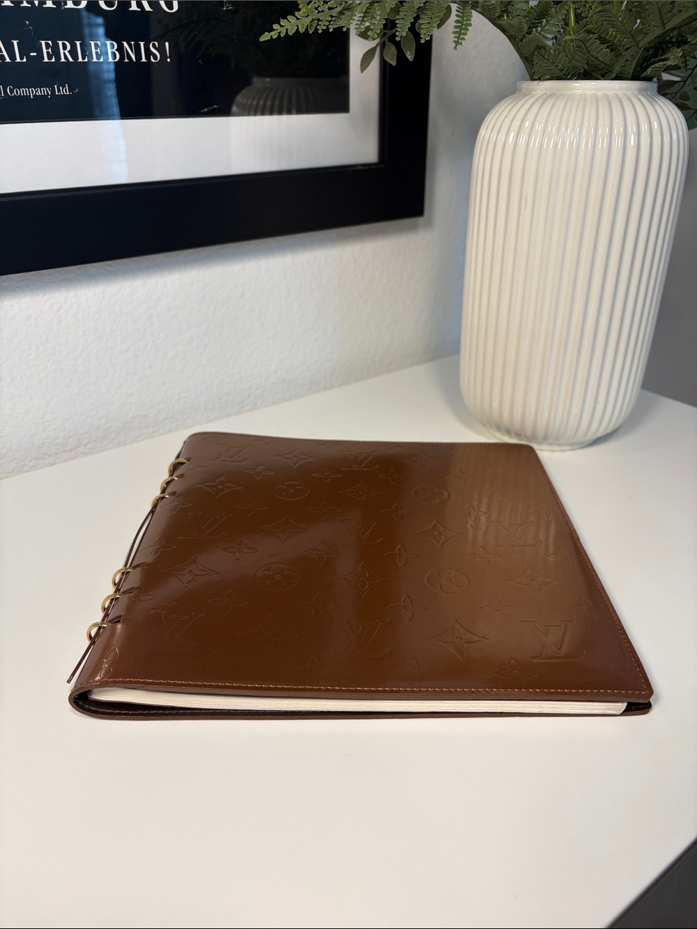 Louis Vuitton Monogram Vernis “Vendredi” Note/Sketch Book W/Paper